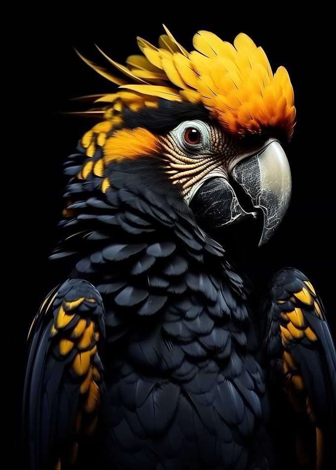 Black And Yellow Parrot