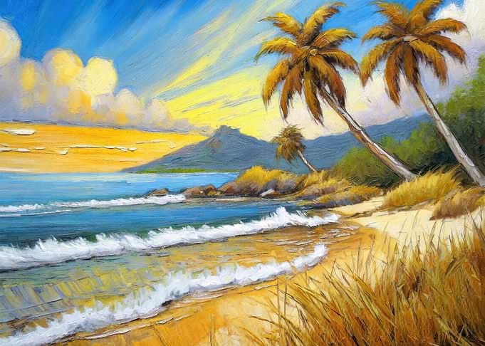 Sunset Over Tranquil Beach