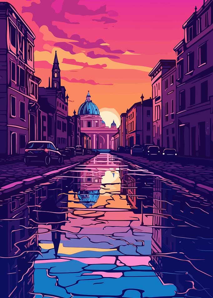 City Synthwave Retro
