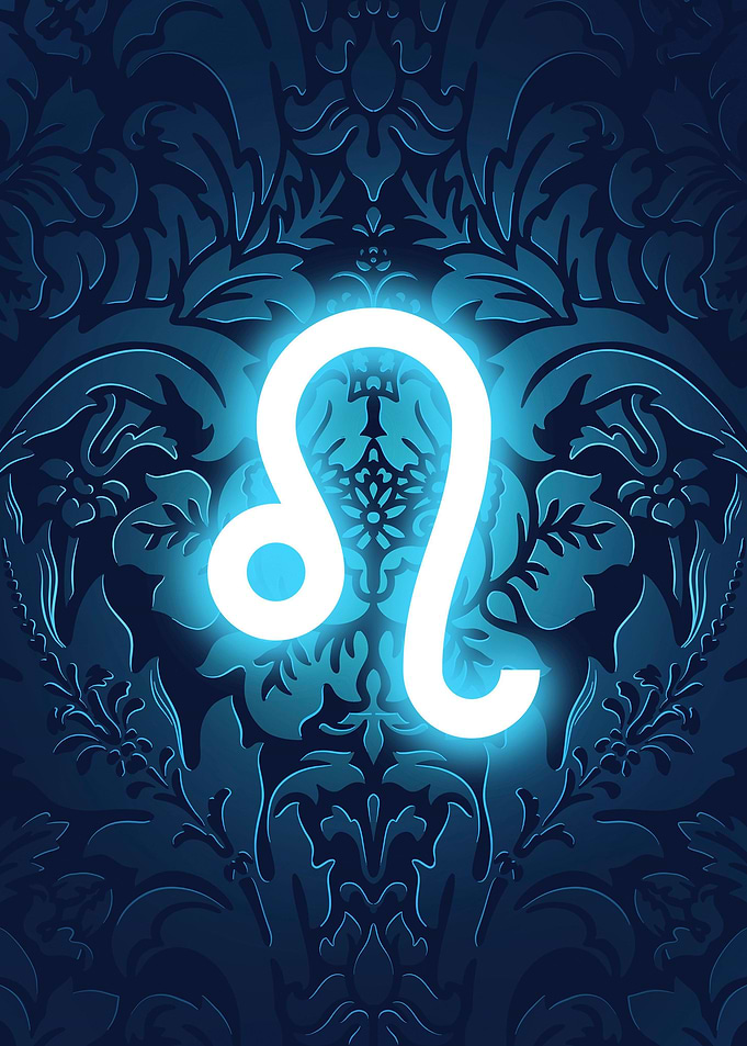 Leo neon zodiac sign