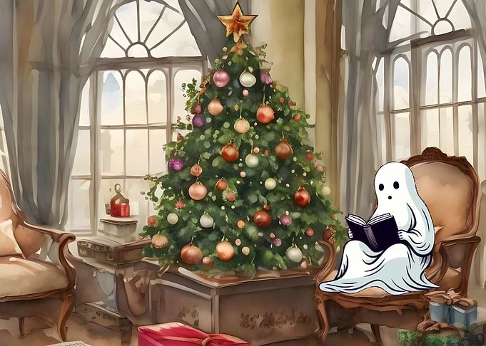 Ghost Reads Book Christmas