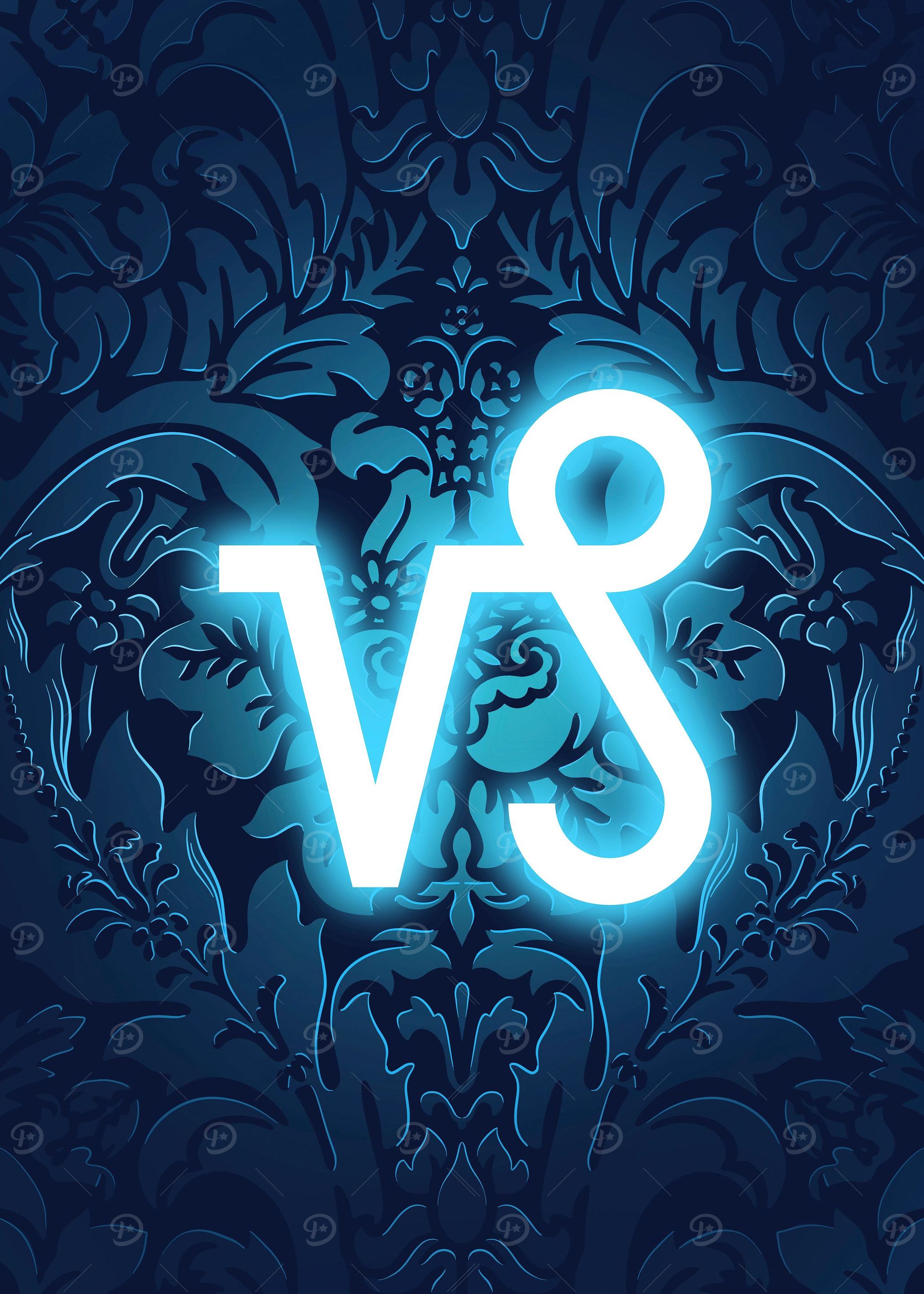 Capricorn neon zodiac sign