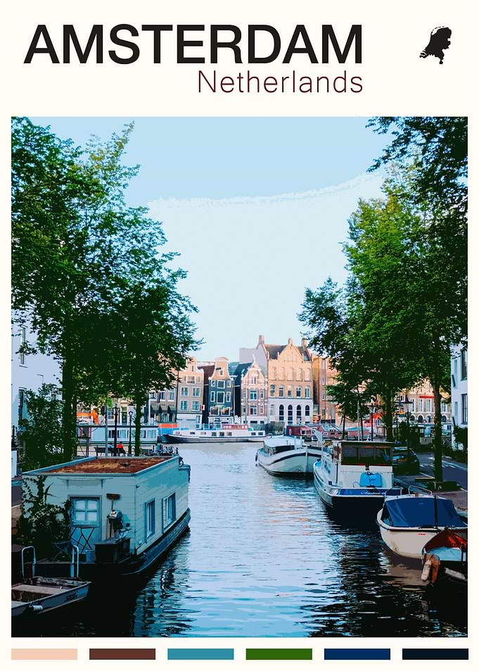 AMSTERDAM TRAVEL POSTER