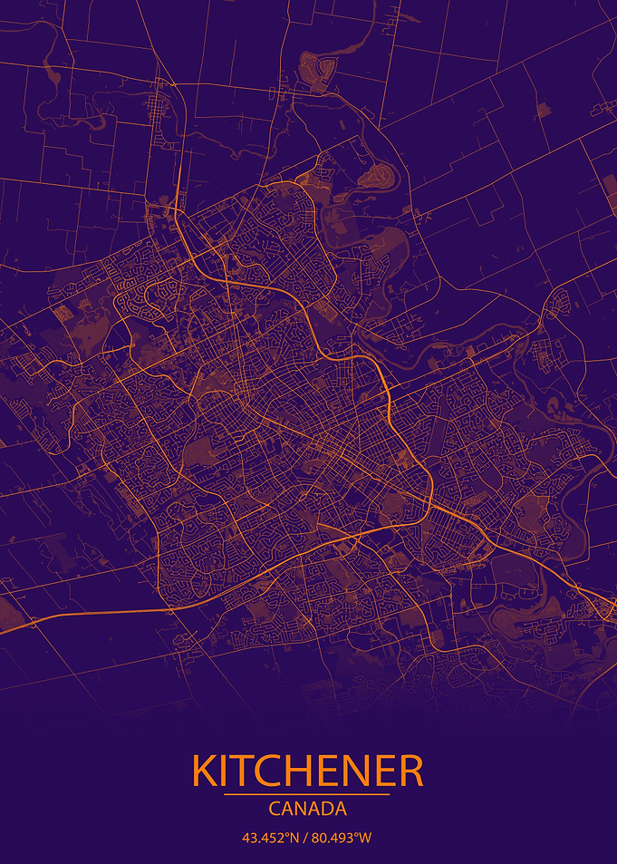 Kitchener CA Purple Map