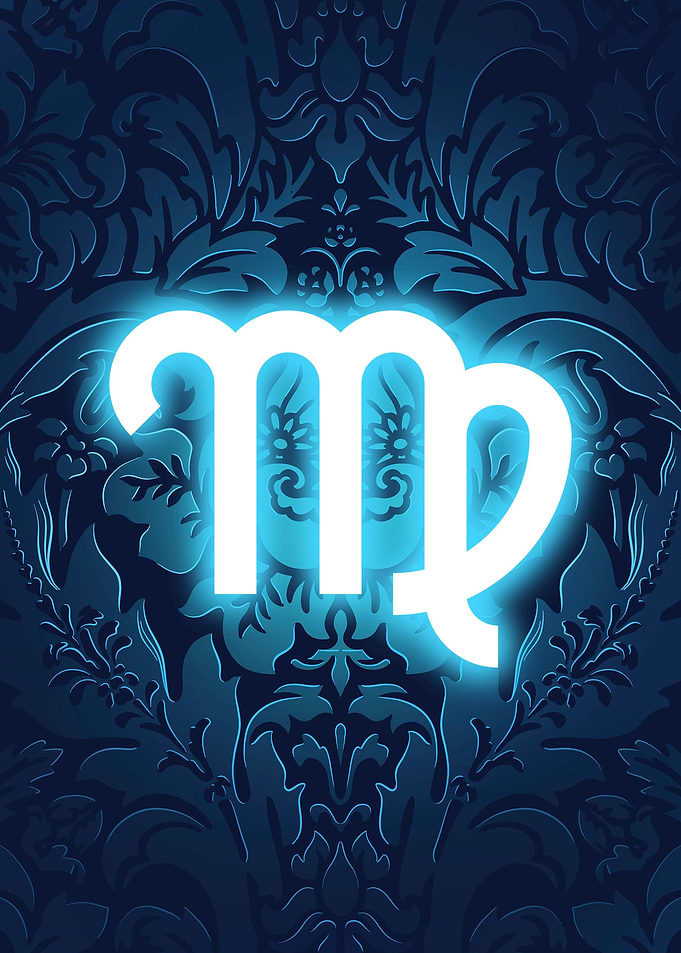 Virgo neon zodiac sign