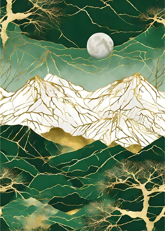 Abstract Mountain Sunset