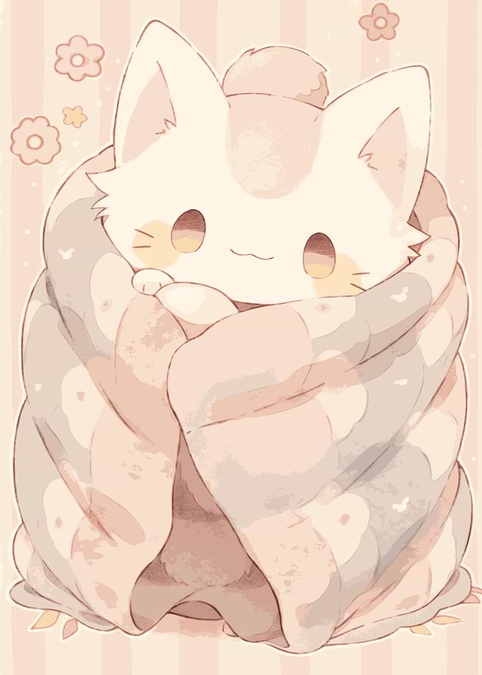 Dreamy Kitten Nestled