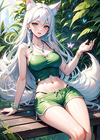 White Anime Fox Girl