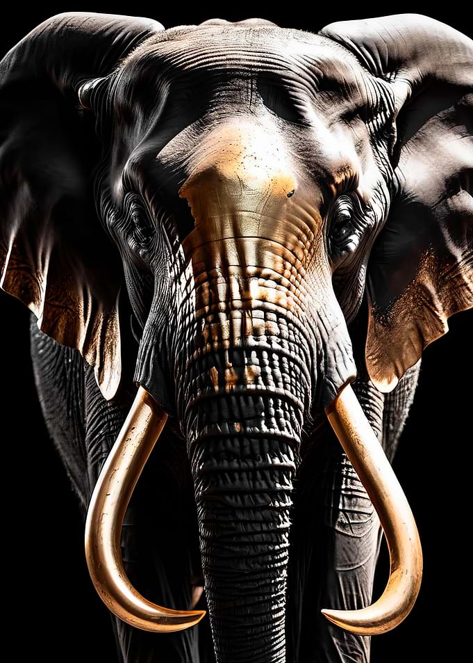 black and gold Elephant