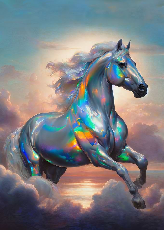 Opal Horse in the Cloud