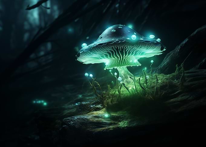 Ghost ladybug mushroom