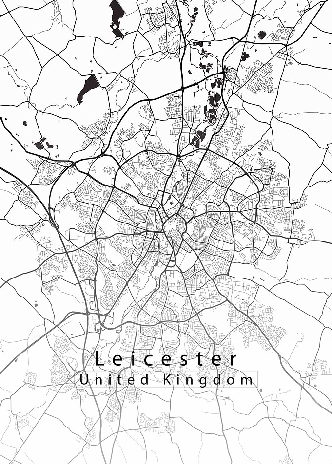 Leicester City Map white