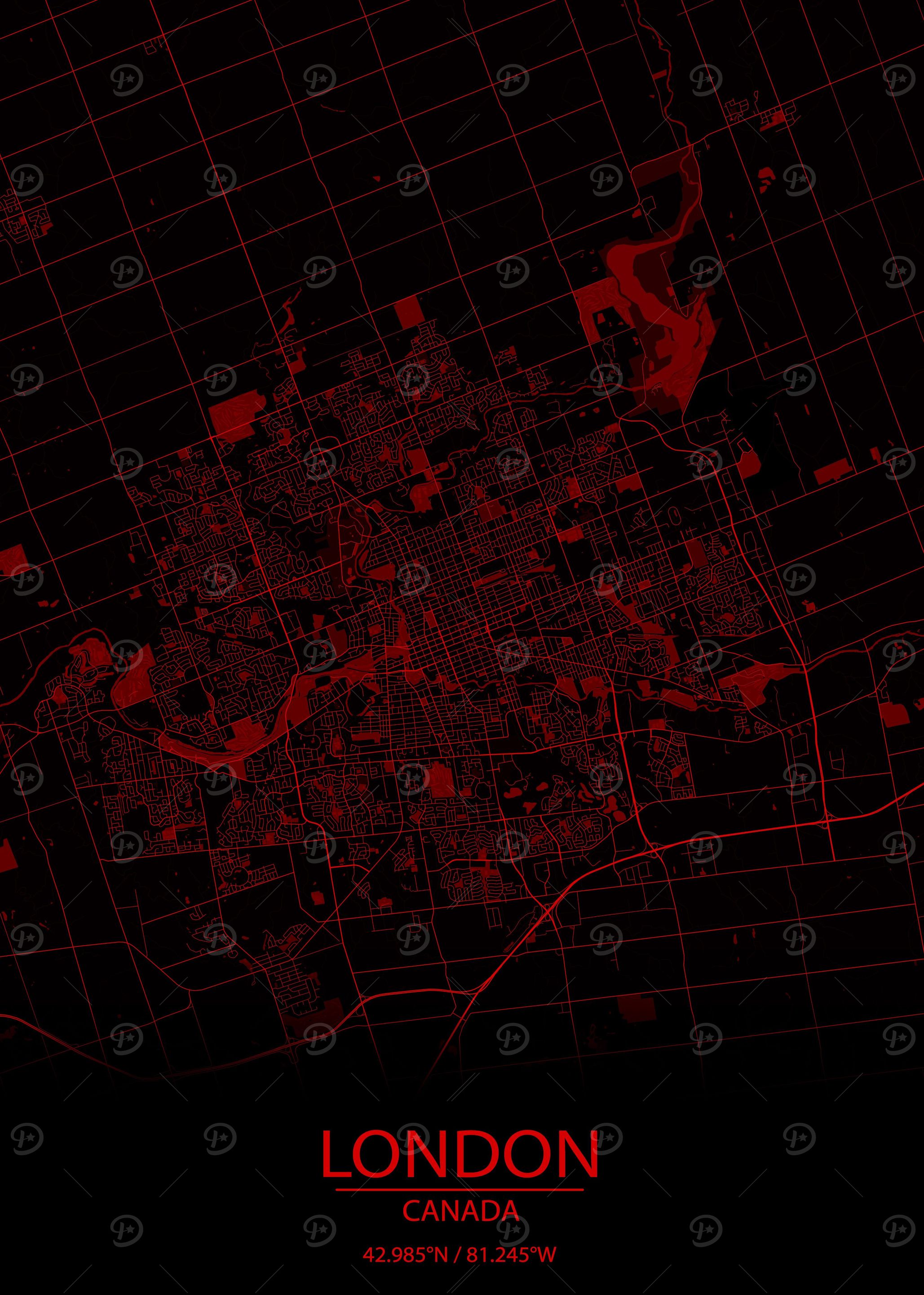 London Ontario Red Map