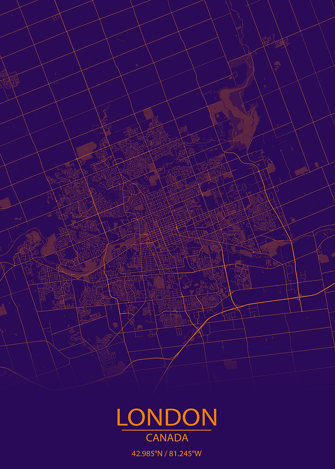 London Ontario Purple Map