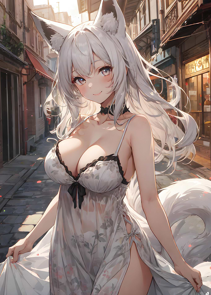 White Anime Fox Girl