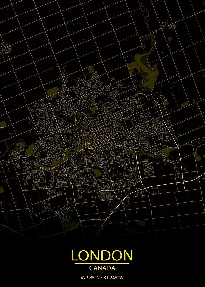 London Ontario Yellow Map