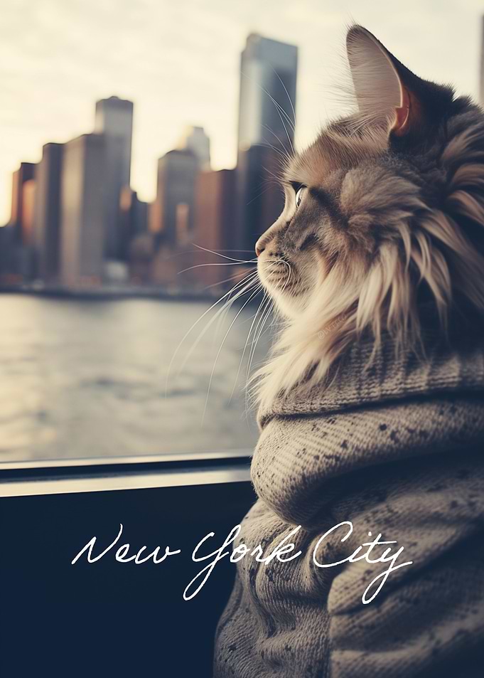 Beautiful Cat NYC view