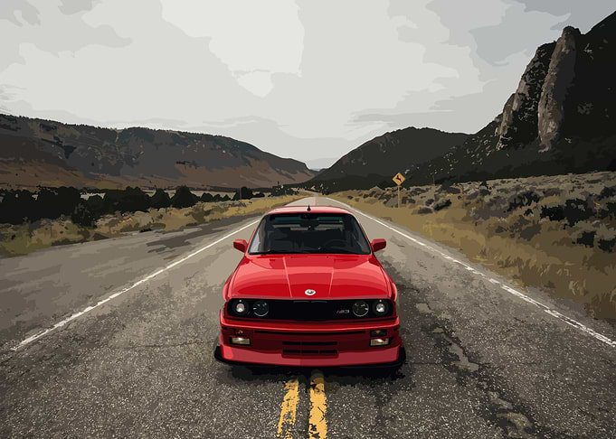 Red BMW E30 M3