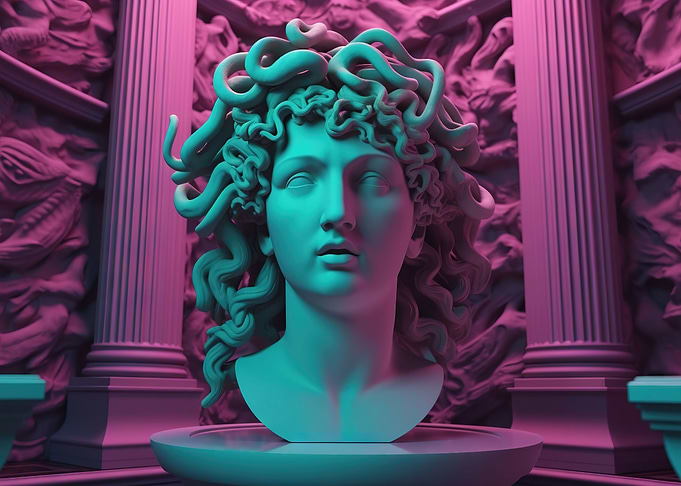 Retro Synthwave Gorgon