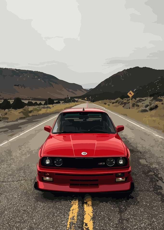 Red BMW E30 M3