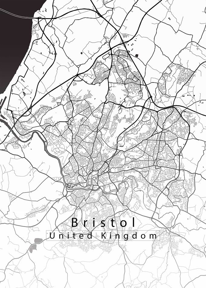 Bristol City Map white