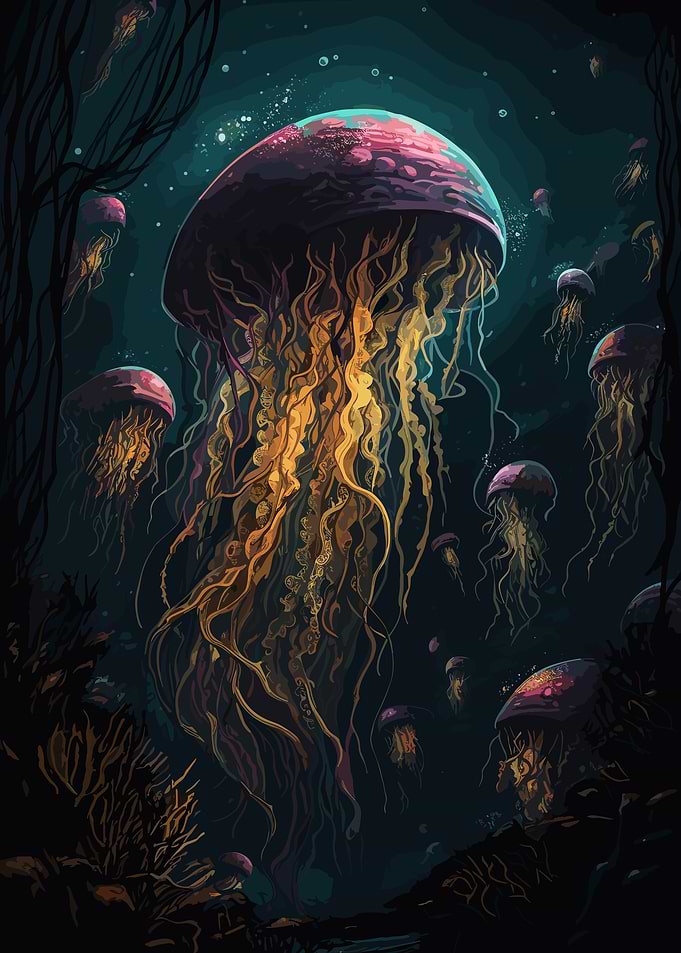 Gold Trimmed Jellyfish
