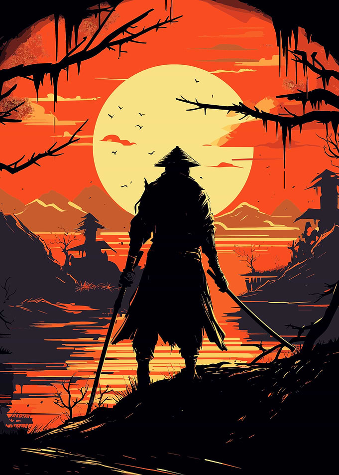 ninja on the sunsets