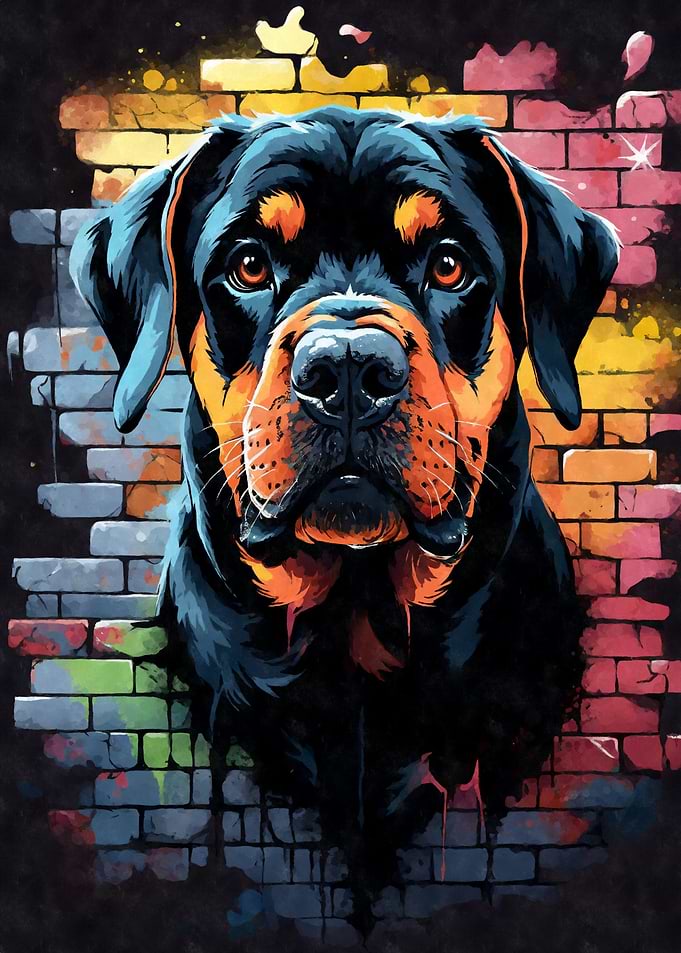 Rottweiler Dog Graffiti