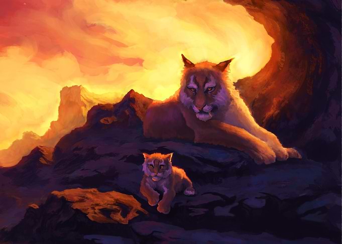Lion mom vector art