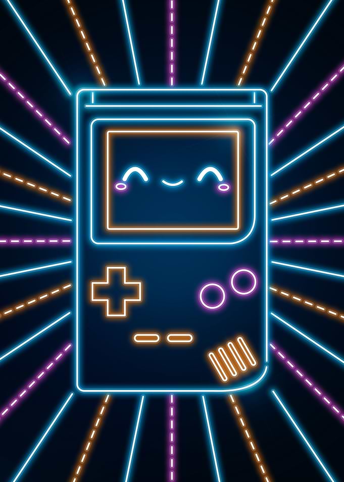 Neon Retro Kawaii Console