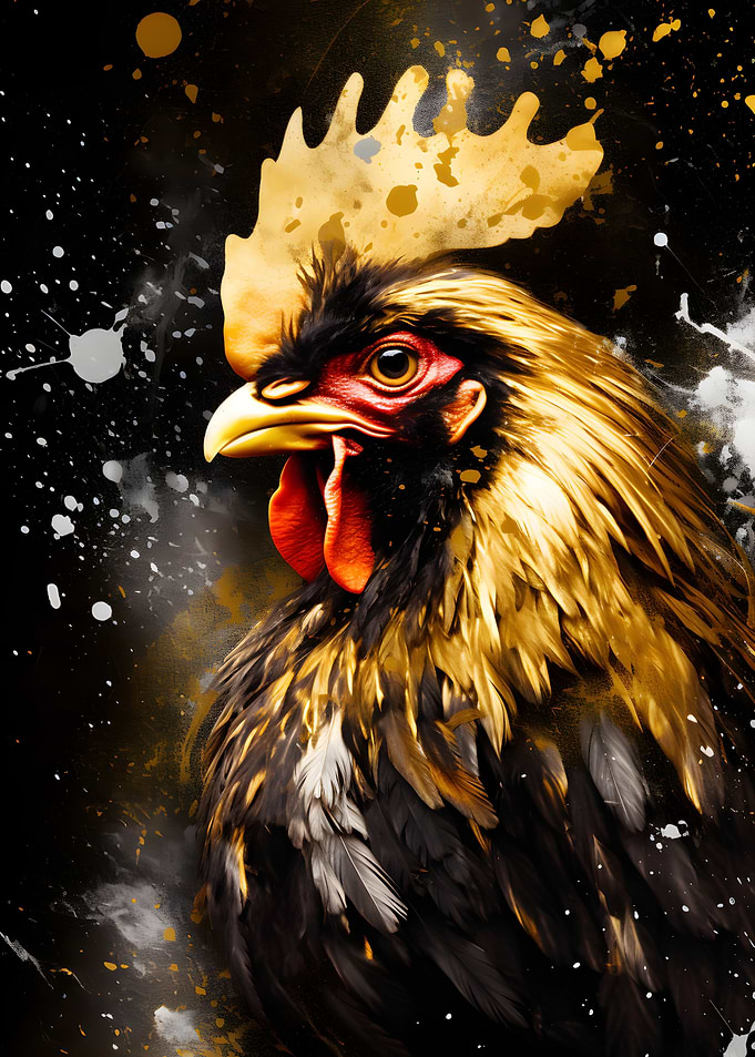 Golden Rooster Portrait