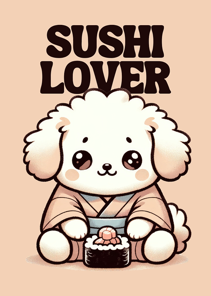 Cute kawaii pet sushi lover