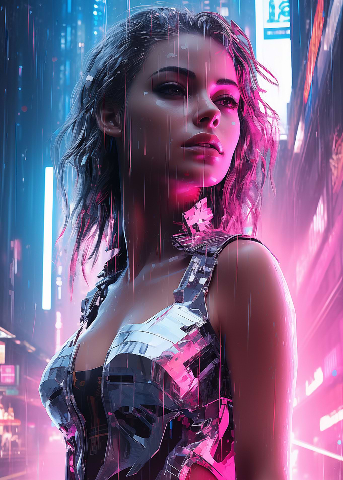 Neon Silver Girl