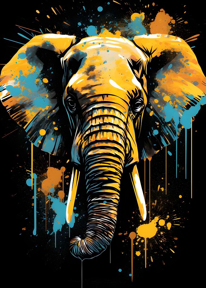 Golden Elepahnt Painting