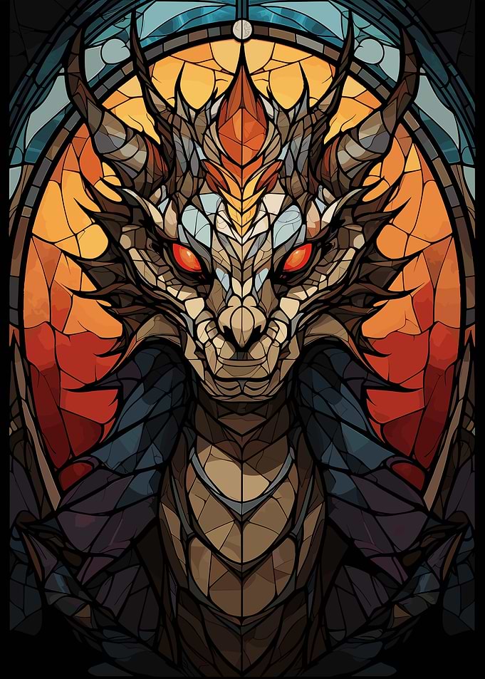 Dragon Stained Glass