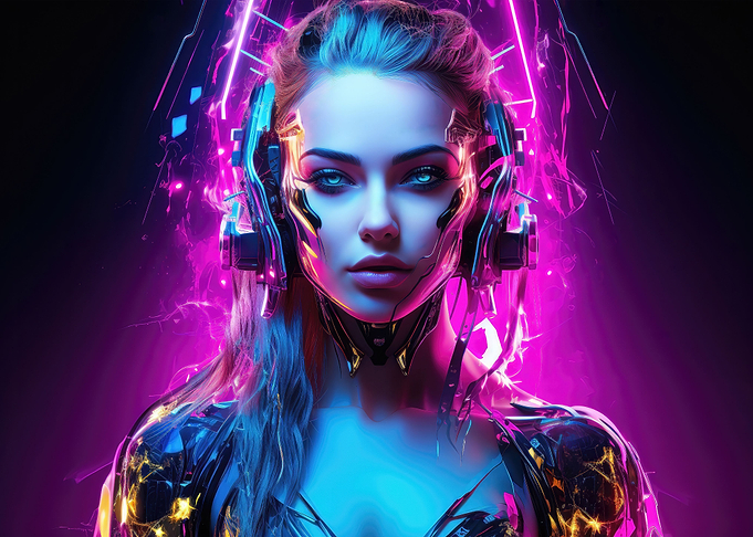Futuristic Cyberpunk Woman