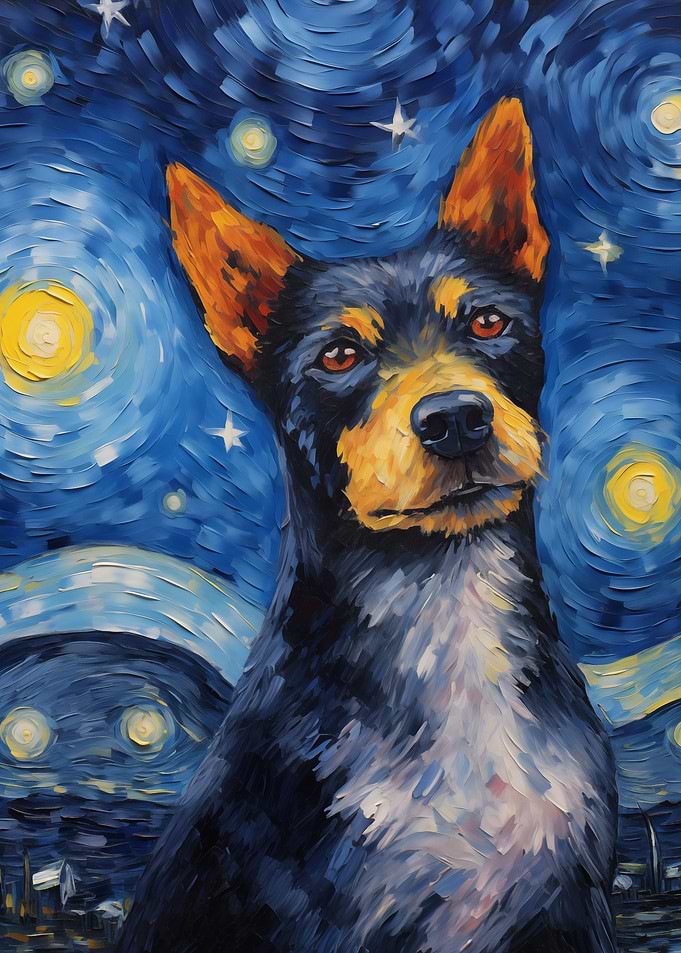 Blue Heeler Dog Van Gogh