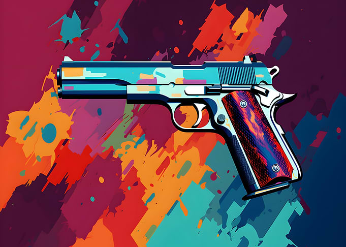 Surreal Colt 1911 Deco