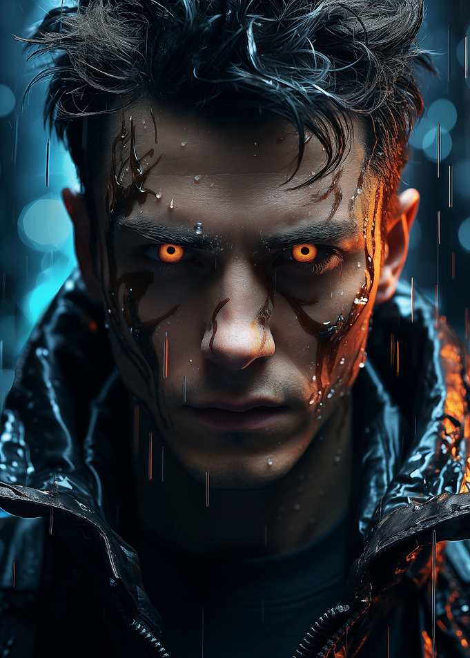 Glowing Eyes Man