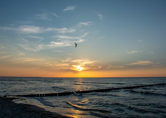Sunset over the sea
