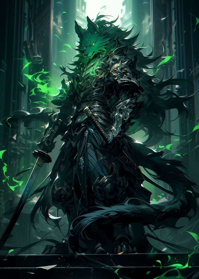 Green Blade Ronin Feline