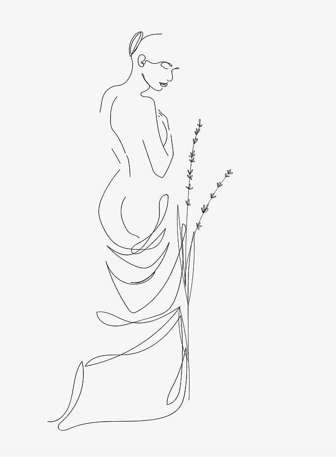 One Line Art Woman