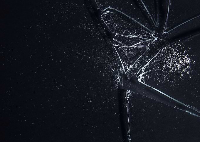 Glass black surface white