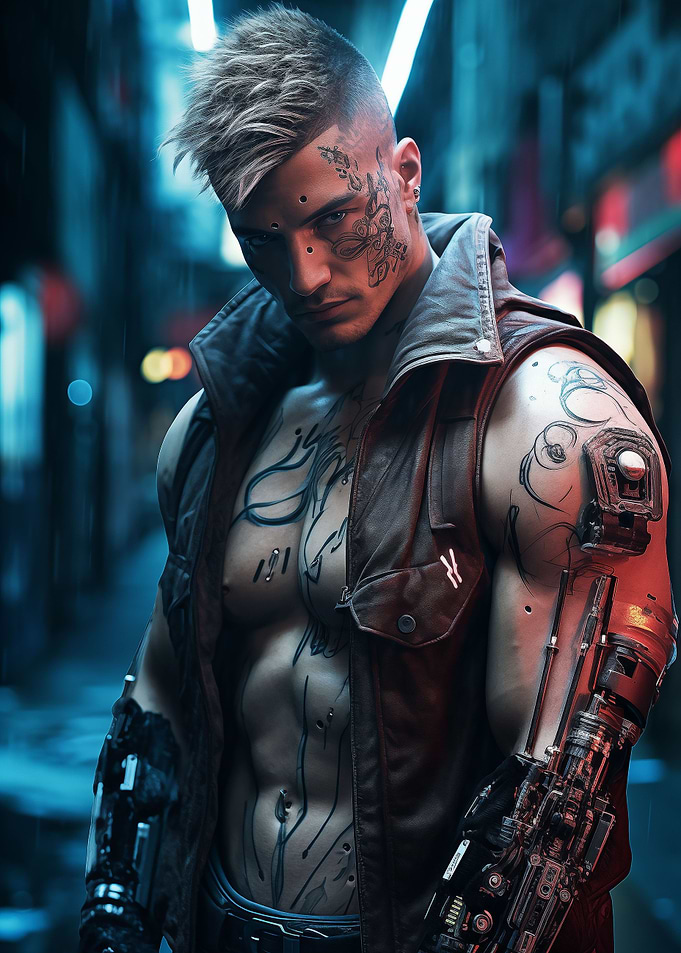 Cyberpunk Strong Man