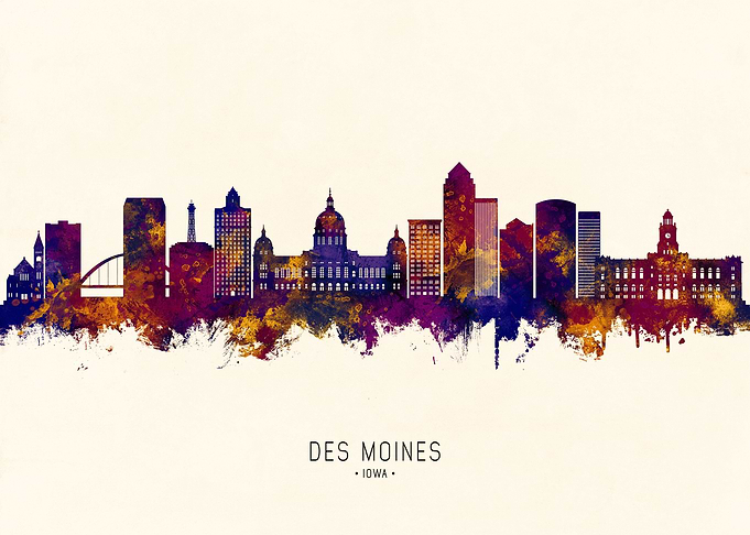 Des Moines Iowa Skyline