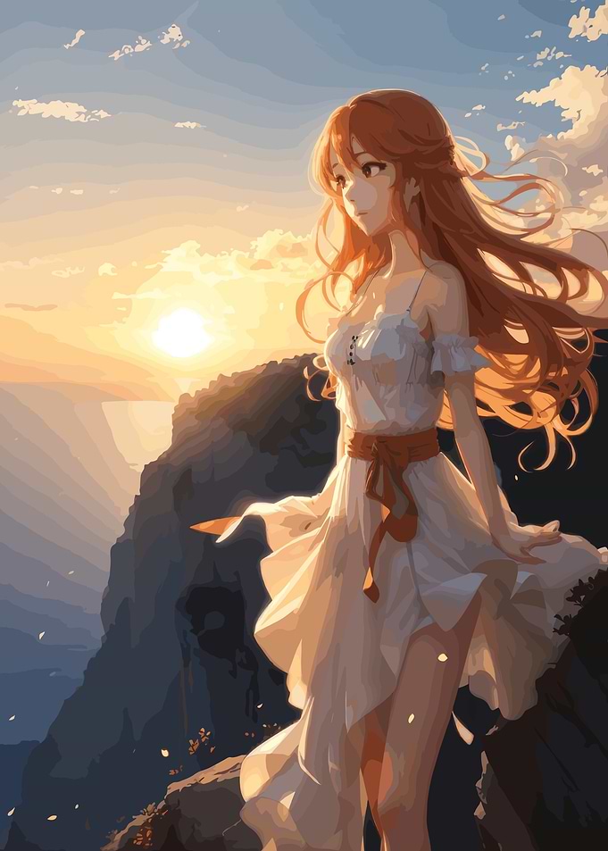 A graceful anime girl