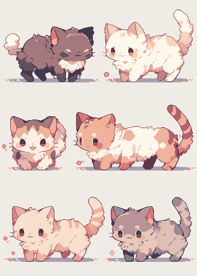 Charming Pixel Cat