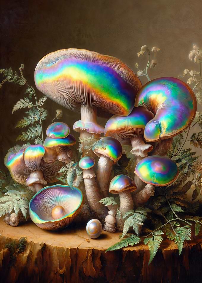 Opam Mushrooms on stump