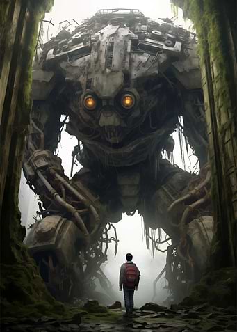 Giant relic robot in maze
