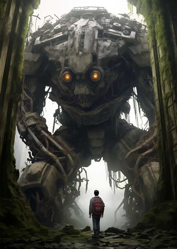 Giant relic robot in maze